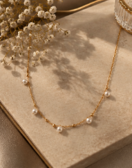 Golden Pearl Whisper Necklace