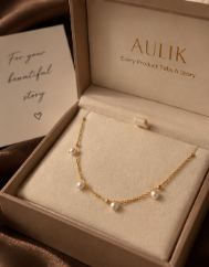 Golden Pearl Whisper Necklace