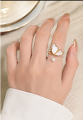 Butterfly Pearl Open Ring
