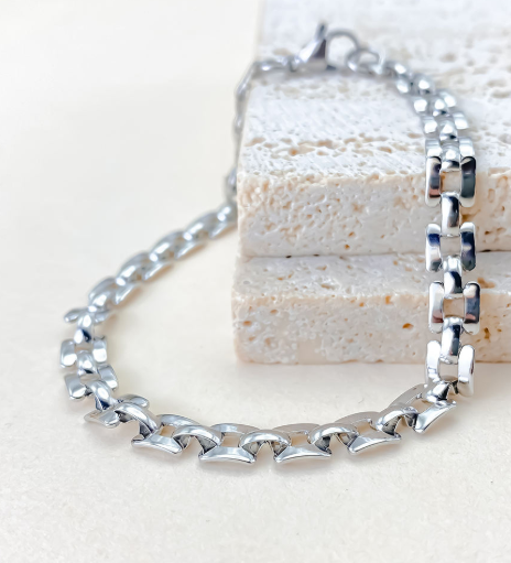 Atlas flat link bracelet