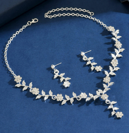 Crystal Blossom Necklace & Earring Set