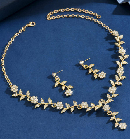 Crystal Blossom Necklace & Earring Set