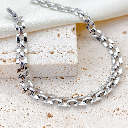 Atlas flat link bracelet